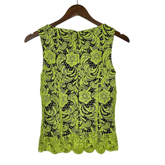 Carlisle | Green Floral & Paisley Lace Silk Lined Sleeveless Top Skirt Set - Picture 4 of 15